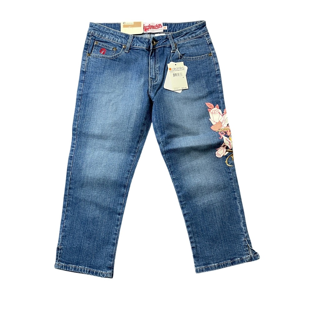 Akademiks 8 New w/Tags Cotton Blend Decal‎ Embroidered Capris Jeans